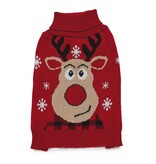 Boss PetEdge Zack & Zoey Red Holiday Reindeer Holiday Sweater