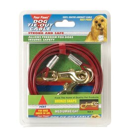 Four Paws Tie Out Cable Medium Weight-30' Red