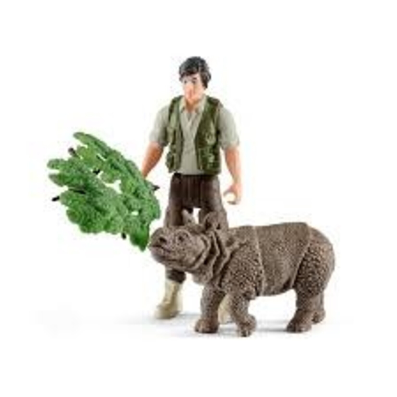 Schleich Ranger and Indian rhinoceros starter set