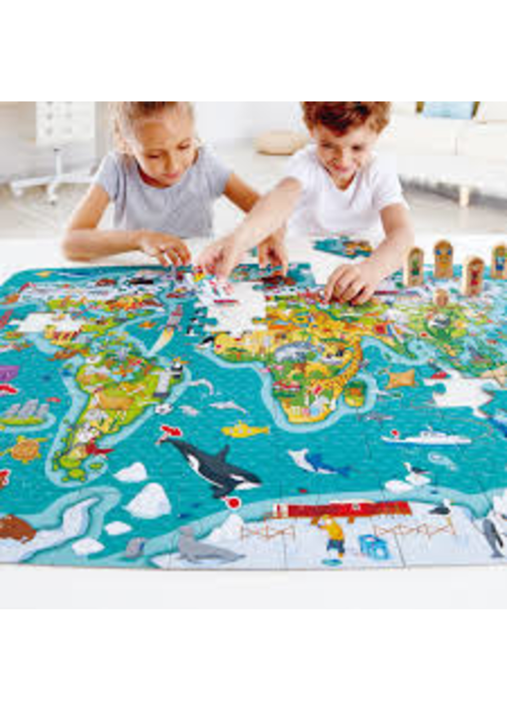 Hape 2-In-1 World Tour Puzzle and Game