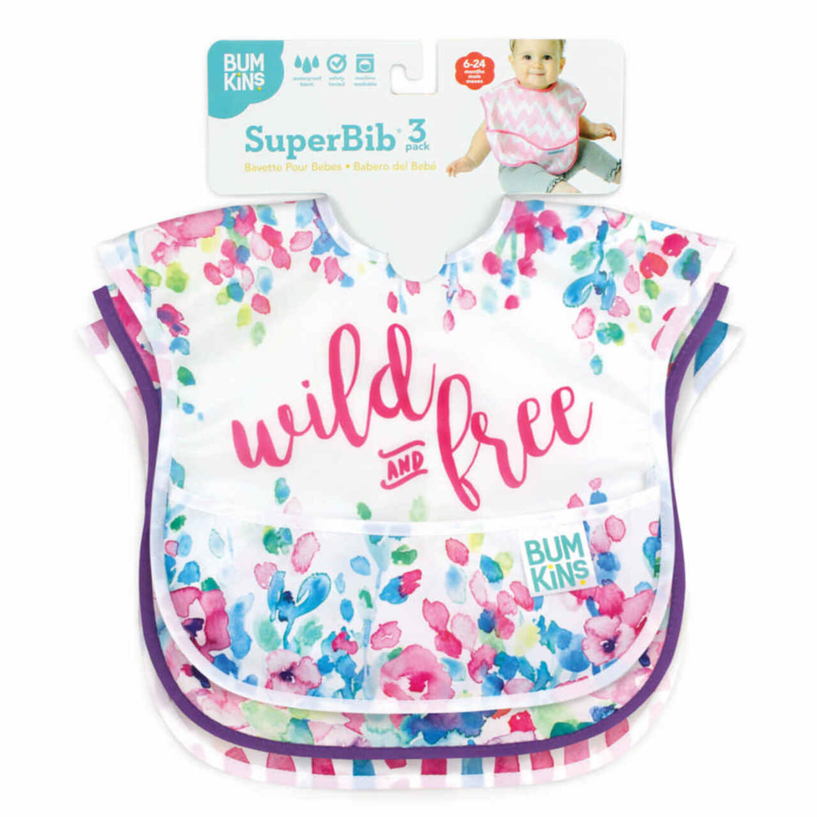 Bumkins SuperBib 3 pack Watercolour Flower