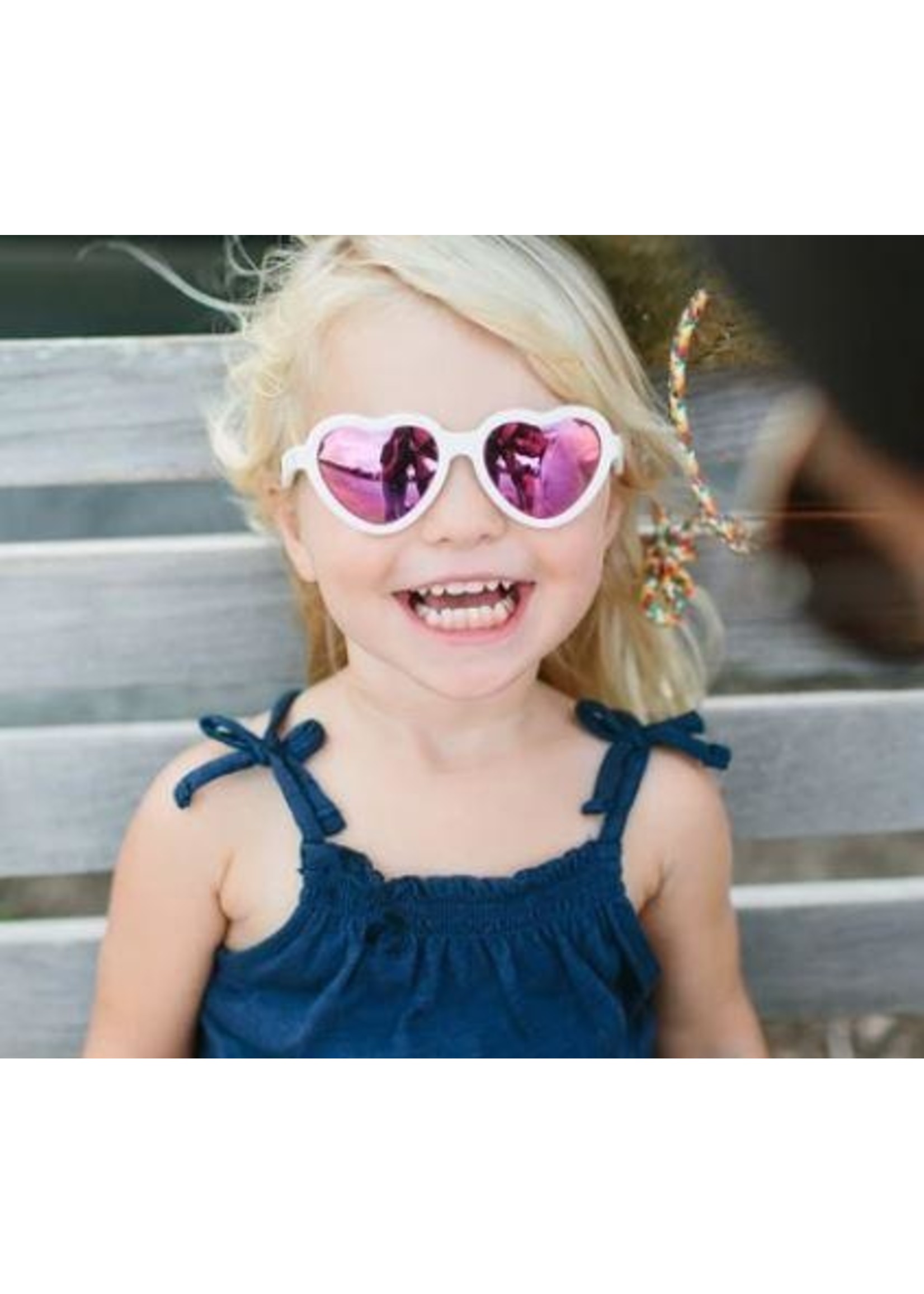 Babiators Sweethearts White w/Pink Mirror Lens 6+ Years