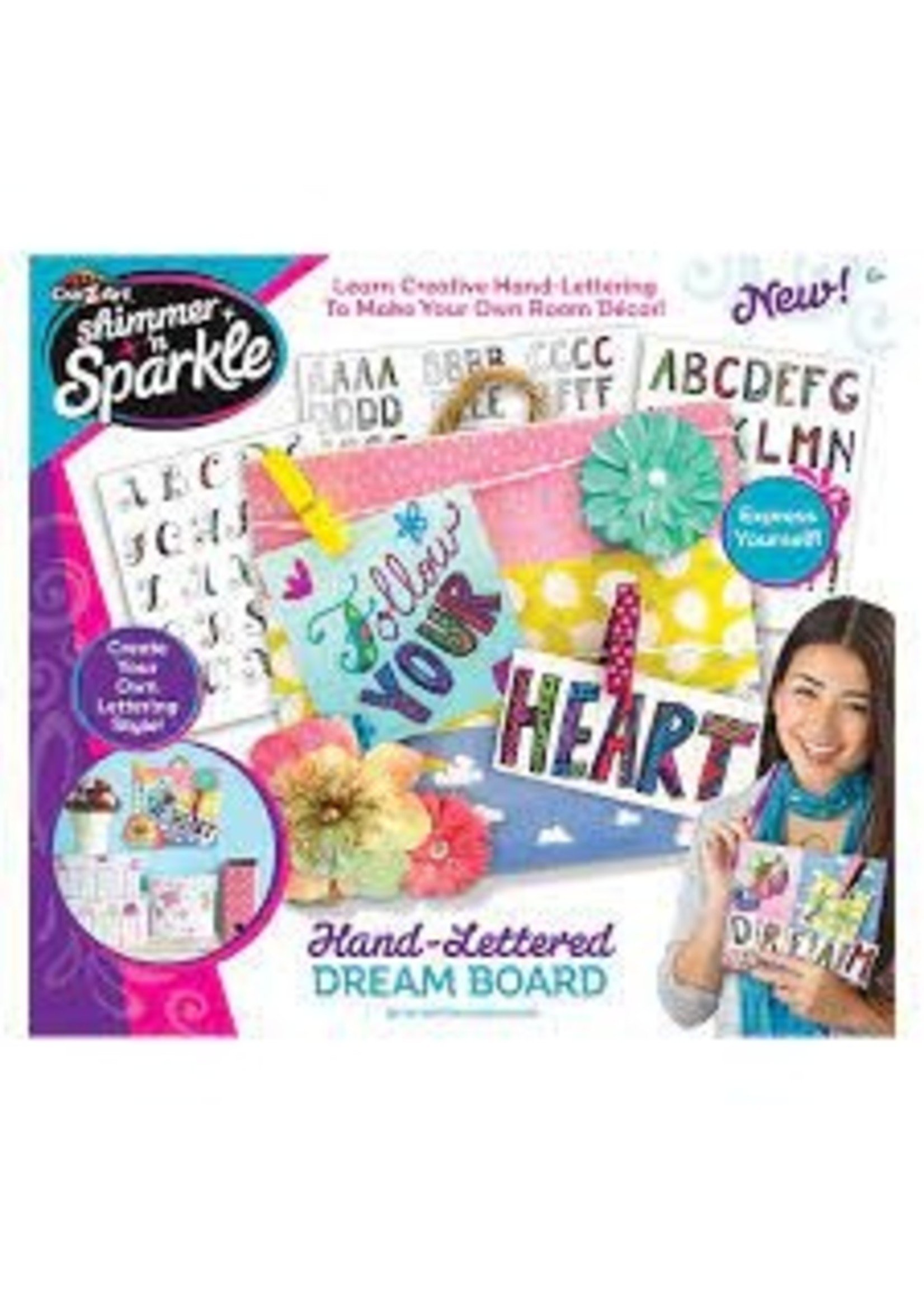Shimmer and Sparkle Hand Letter Dream Board
