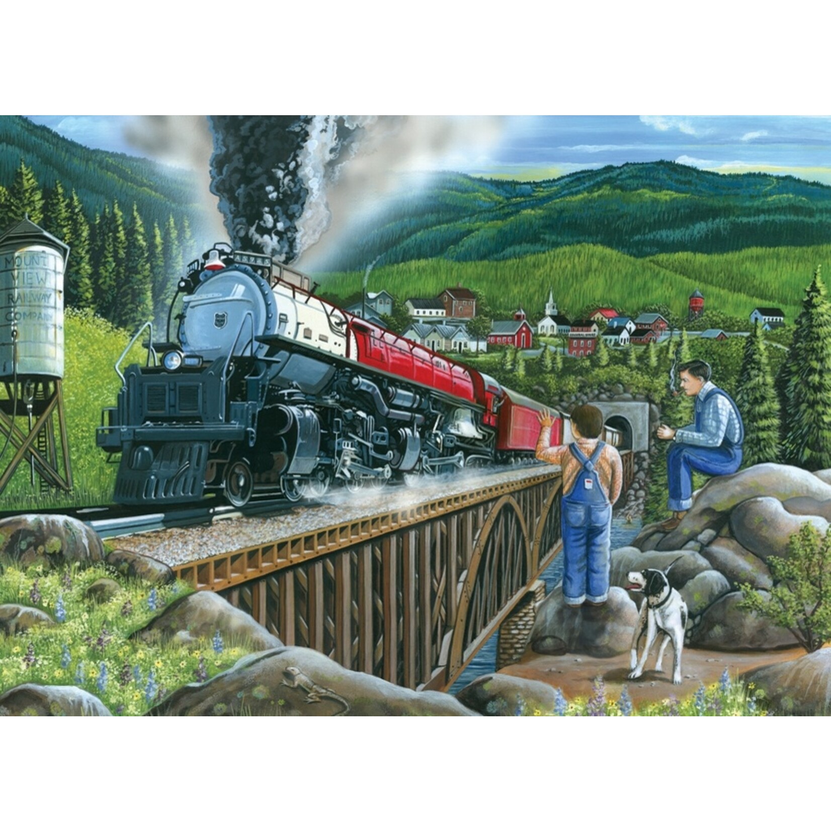 Cobble Hill 275 Piece Puzzle Steaming out of town