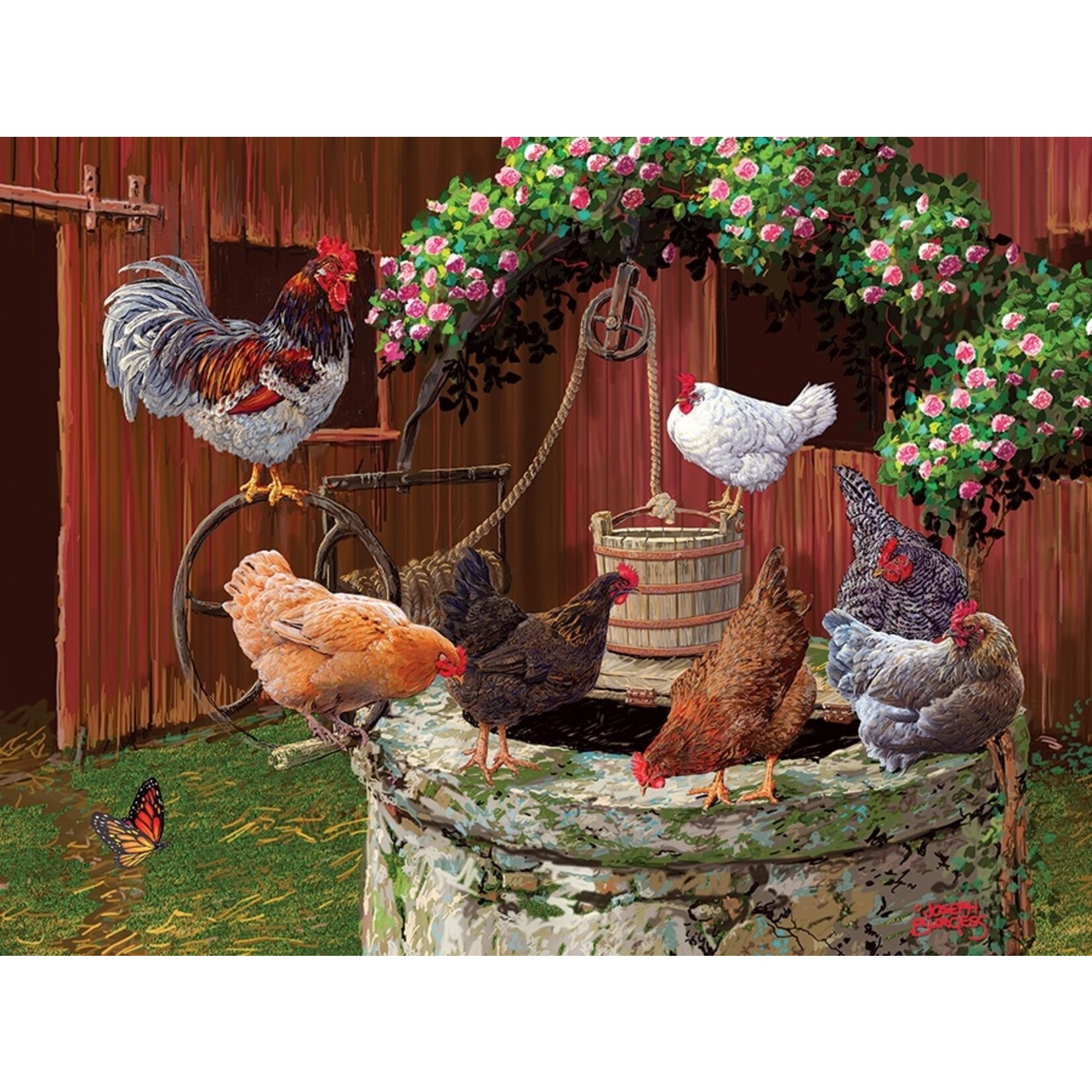 Cobble Hill 275 Piece Puzzle The Chickens are well