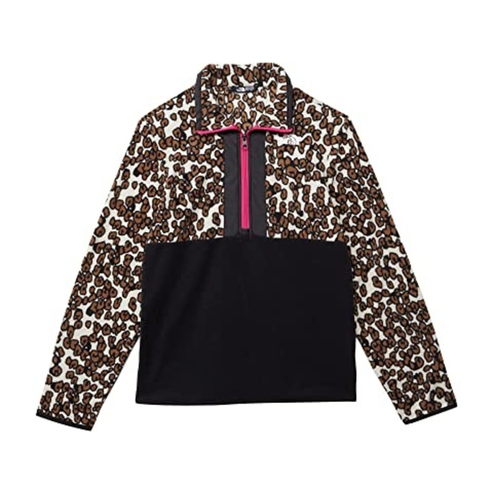 The North Face Youth Print Glacier 1/4 Pink and Brown Leopard Print