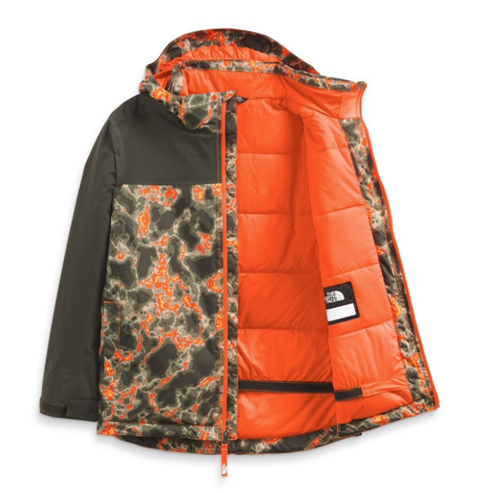 The North Face Youth Snowquest Plus Jacket - Green/Lava