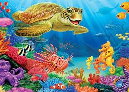 Cobble Hill Undersea Turtle 35 piece tray puzzle