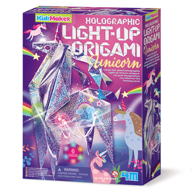 4M Holographic Light-up Origami Unicorn