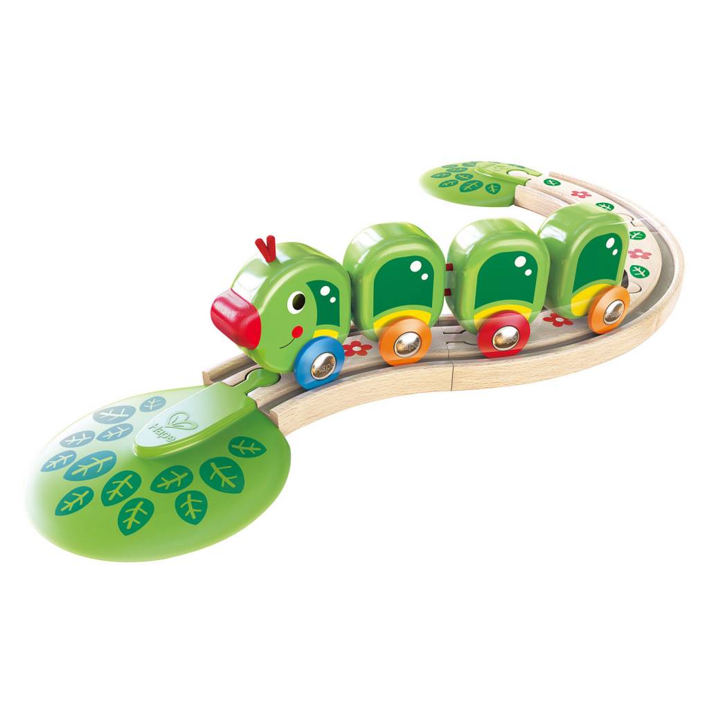 hape caterpillar train set
