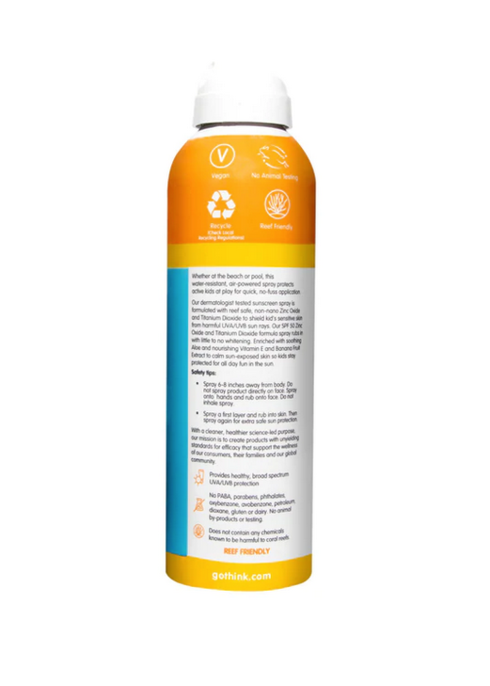 Thinkbaby Thinksport Kid clear zinc mineral sunscreen spray SPF50+ (177ml)