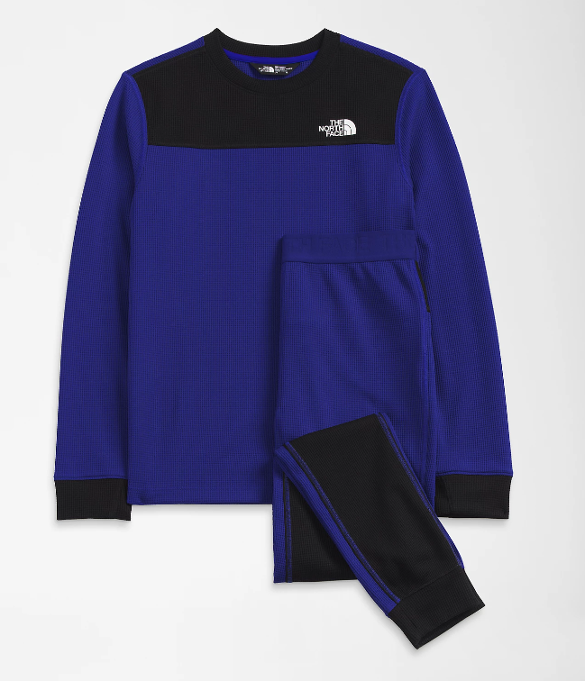 The North Face Teen Waffle Baselayer Set Lapis Blue