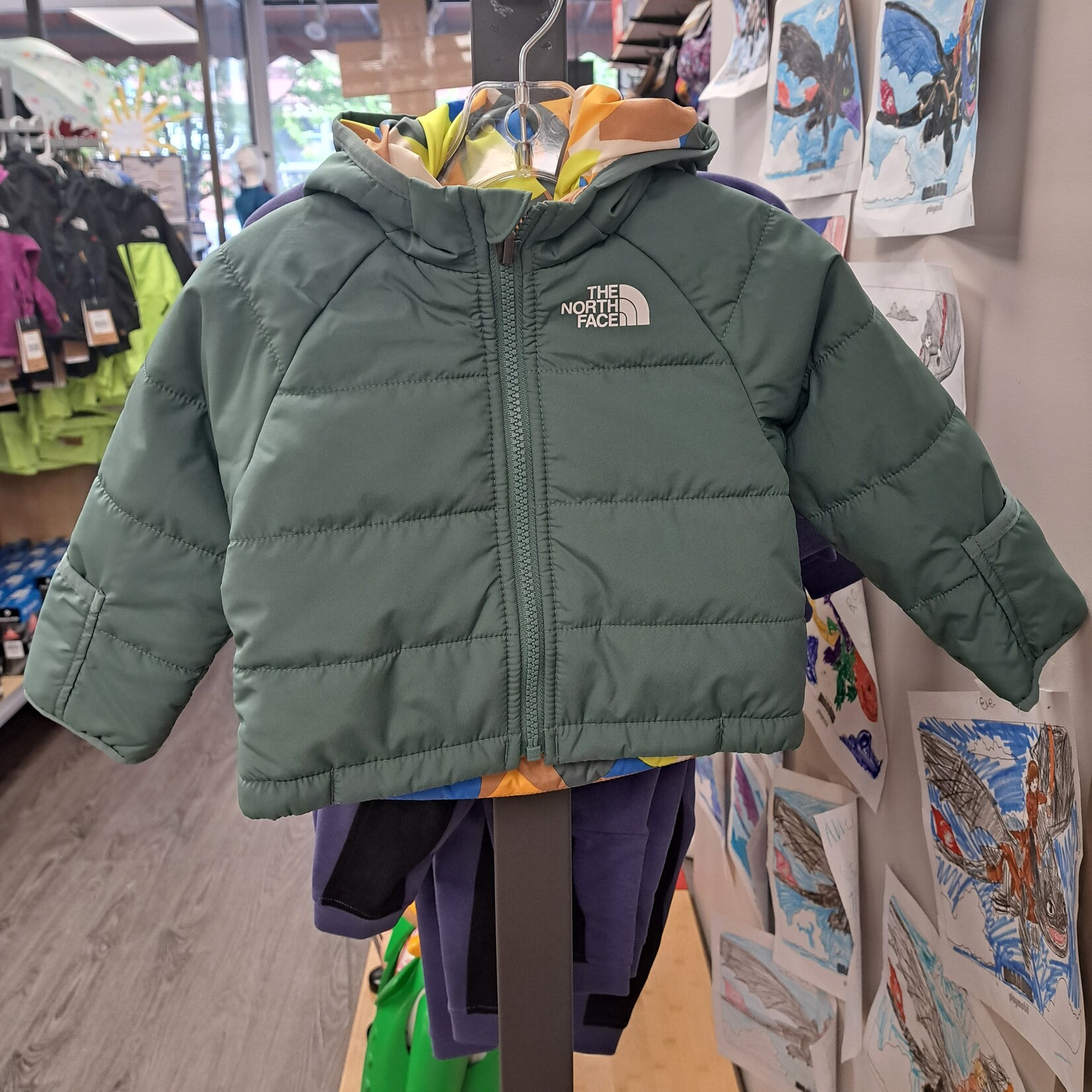 The North Face TNF baby reversible perrito hooded jacket dark sage