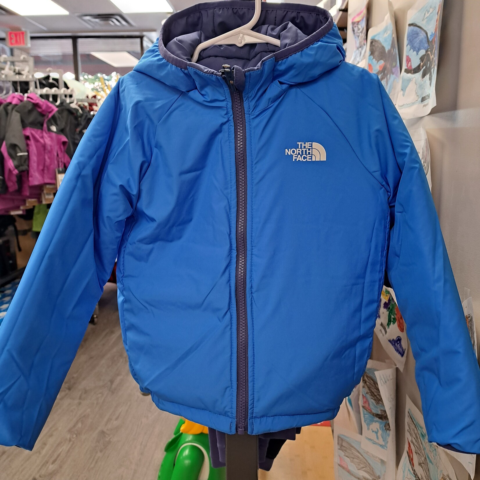 The North Face Kid reversible perrito hooded jacket cave blue TNF