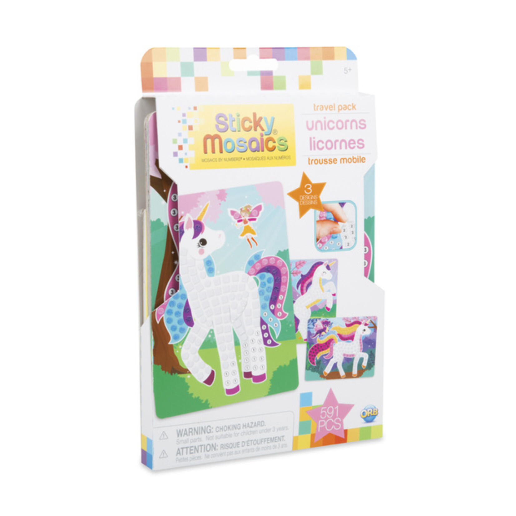 orbtoys Sticky Mosaics Travel Pack, unicorn
