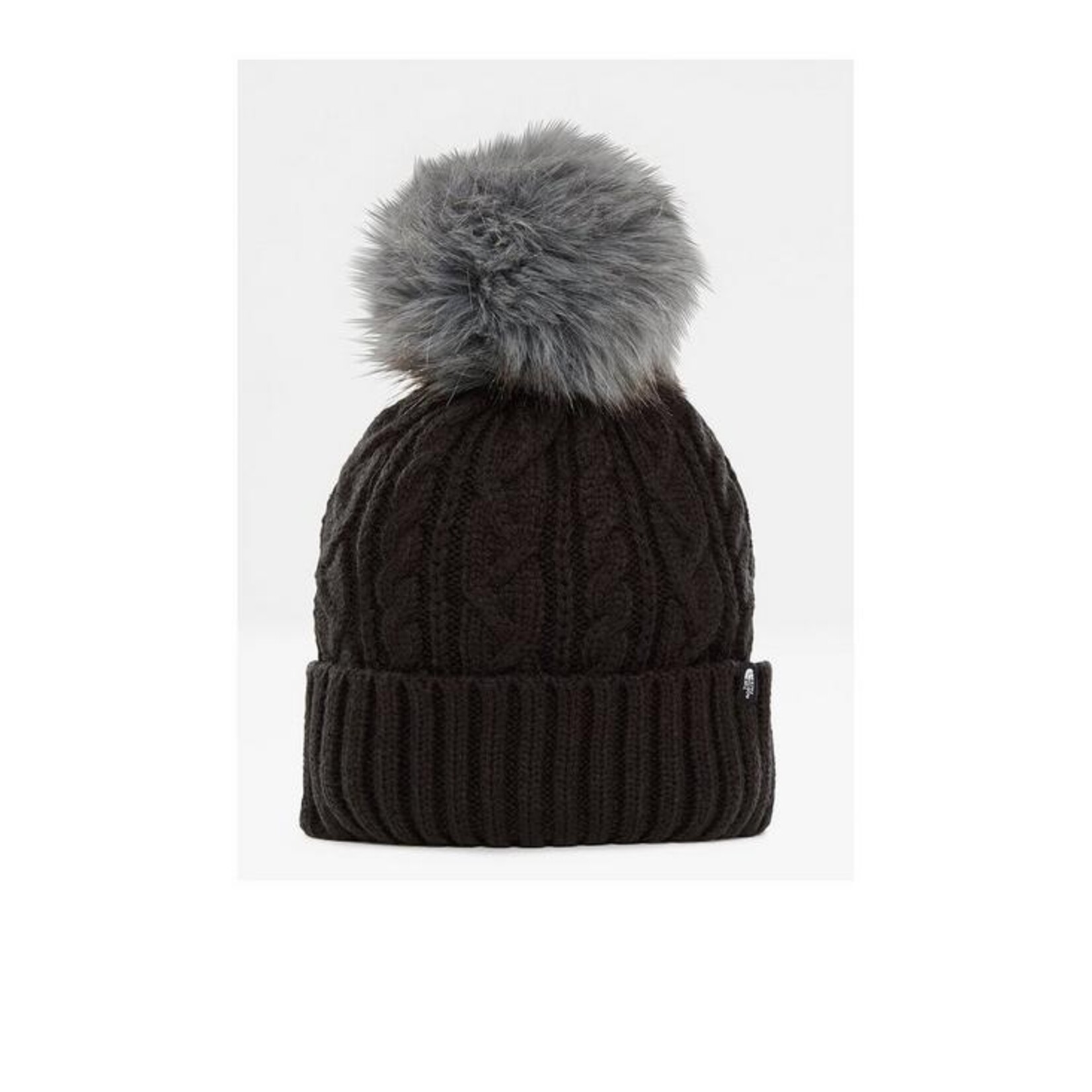 The North Face Kids oh mega fur pom beanie, black