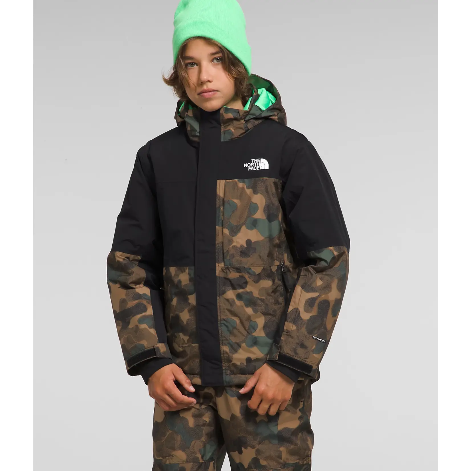 The North Face Boys’ Freedom Extreme Insulated Jacket, Utility Brown Camo Texture Small Print