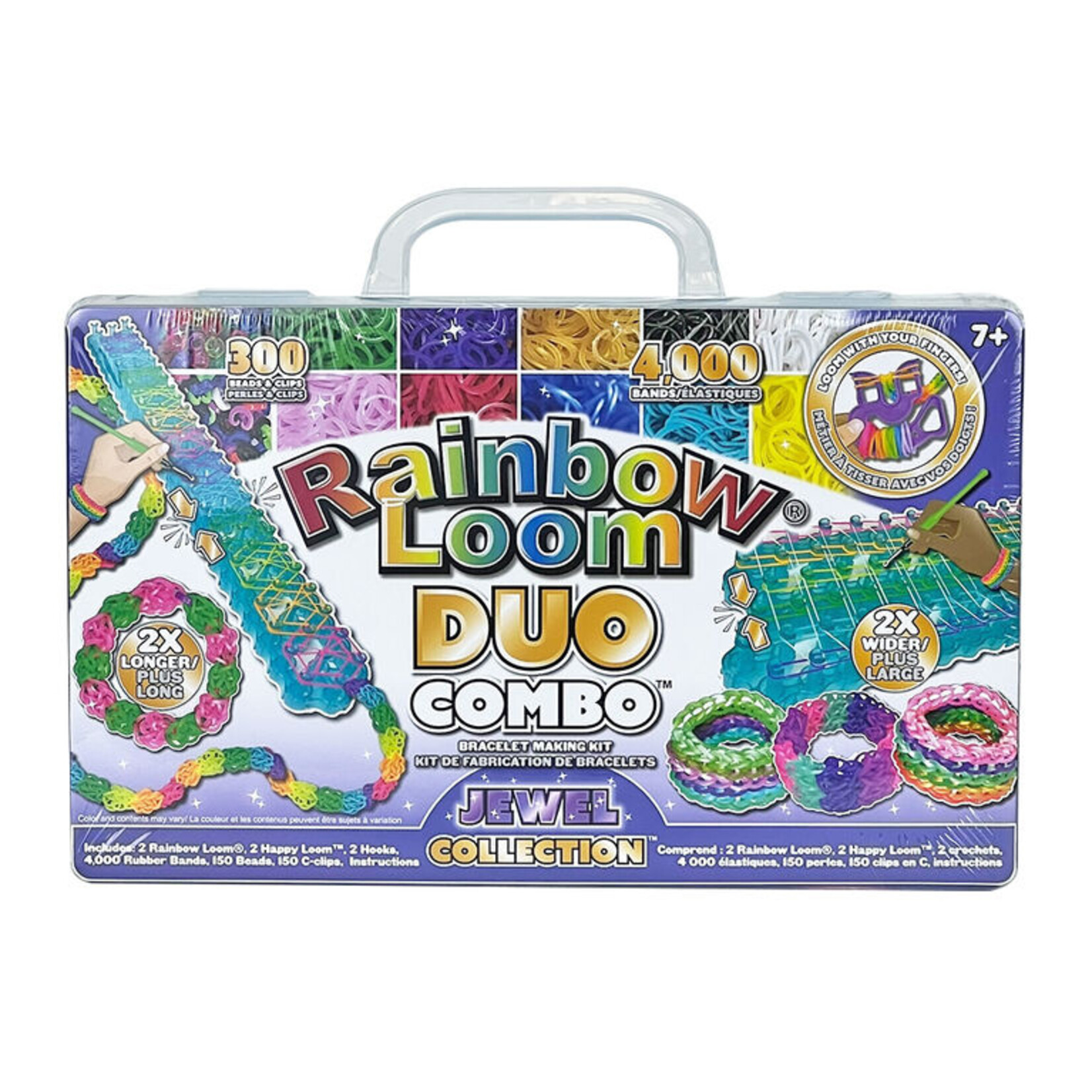  Rainbow Loom® Duo Combo with Jewel Rubber Bands Collection,  Features 2 connectable to Make Longer and Wider Creations, an Organizer Case,  Great Activity up to 4 People 7+ : Toys & Games