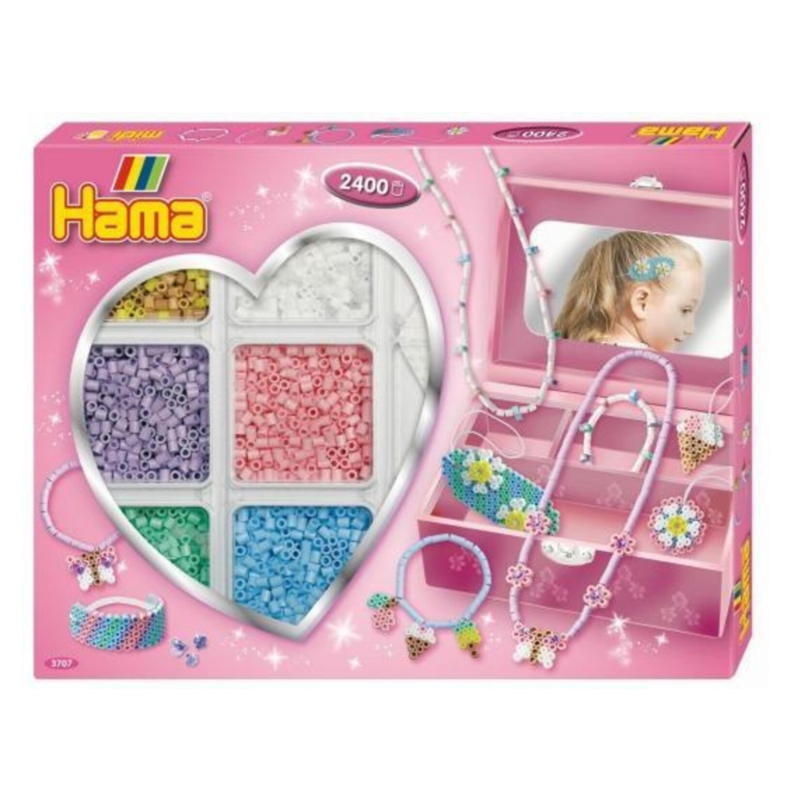 Hama Bead Box Kit Pink 2400 pcs