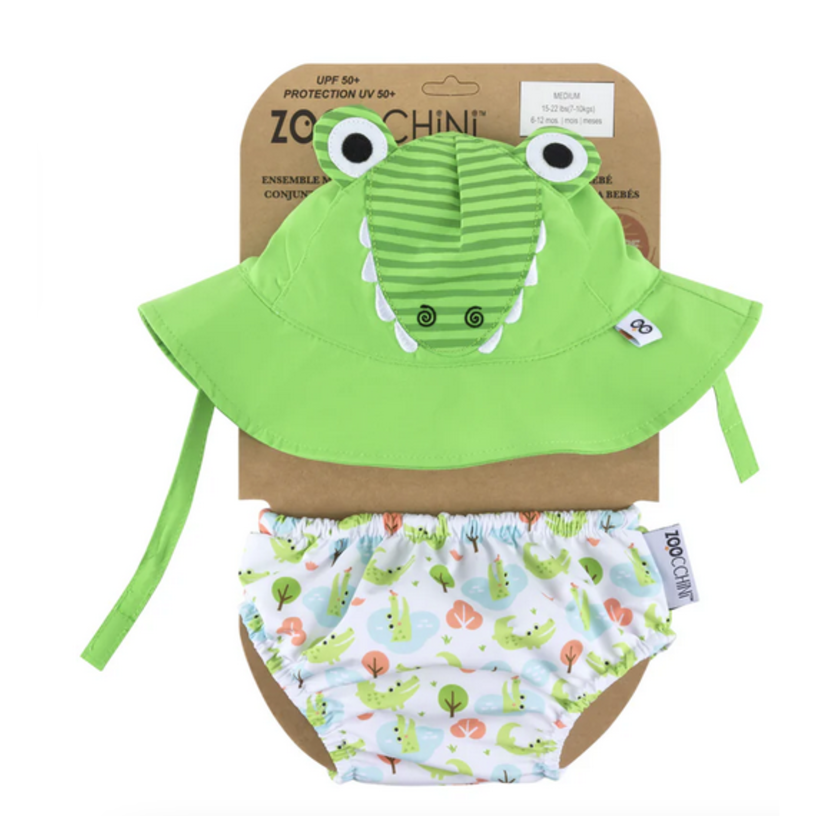 ZOOCCHINI - UPF50+ Swim Diaper + Sun Hat Set Alligator