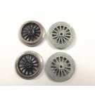 Model Engineering Works IW1003-B Ives Steam Std Gauge Black Wheel Set, 4Pcs