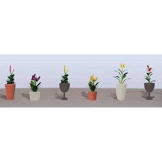 JTT 95572 Assorted Potted Flower Plants Set #4 pkg(6),"O"