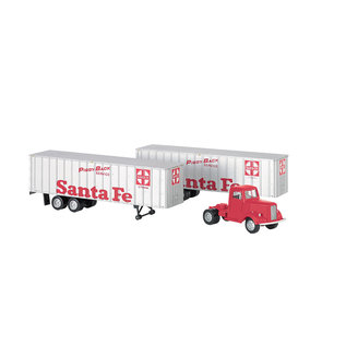 Bachmann 42232 Santa Fe Cab w/ 2 Piggyback Trailers, HO Scale