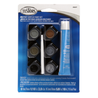 Testors 9101T Acrylic Paint Pods with Cement - Military Colors