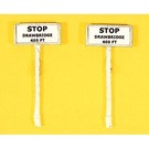 JL Innovative #847 Stop Drawbridge 400 FT. Sign, 2/pk HO Scale