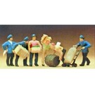 Preiser 10016 Delivery Men w/ Loads, HO Scale, 6pk.