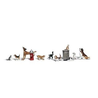 Woodland Scenics A2725 - Dogs & Cats (O scale), Woodland Scenics