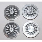 Model Engineering Works AW-1001 AF Std. Gauge Steam Wheel Set, Black, 4Pcs, 6:32 Thread