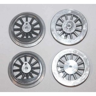 Model Engineering Works AW-1001 AF Std. Gauge Steam Wheel Set, Black, 4Pcs, 6:32 Thread