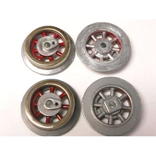 Model Engineering Works 261E-WR, Wheel Set for 261, 262 Loco, Red Spoke, 4 Pcs