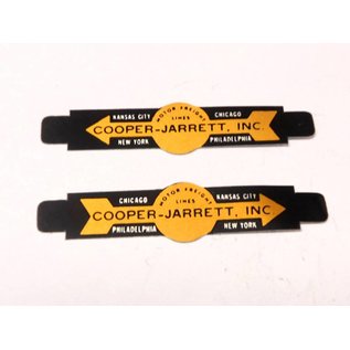 Lionel 6810-A "Cooper-Jarrett" Trailer Name Plate, Gold & Black, 2Pcs