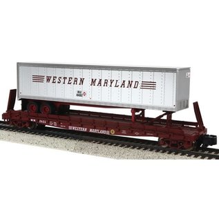 MTH 35-76023 Flatcar w/ 48' Trailer WM #2623