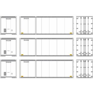 Athearn ATH17427 Fastrac Intermodal LLC 28' Containers, 3/pk, HO