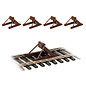 Walthers 948-83109 Assembled Track Bumper 4-Pack, Rust Brown