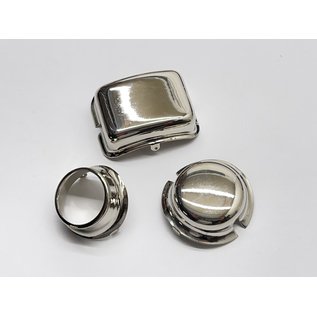 MTH 400E-DN Dome & Smoke Stack Set, Nickel, 3pcs