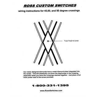 Ross Custom Switches 310 45 Degree Crossing, O Gauge