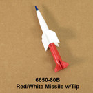 Henning's Parts 6650-80B Red/White Missile w/Tip