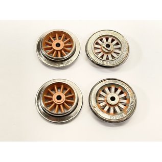 Model Engineering Works AO-1000-O AF Orange Electric "O" Gauge Wheel Set, 4Pcs