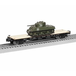 Lionel 1926701 B&M 40' Flatcar w/Sherman Tank # 33700