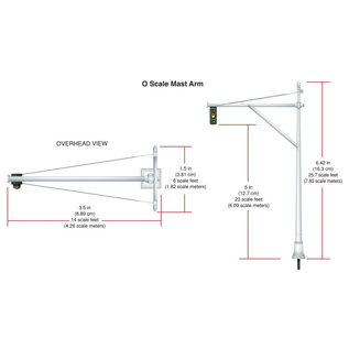 Woodland Scenics JP5666 Traffic Mast Arm, 4 Lights, O Scale