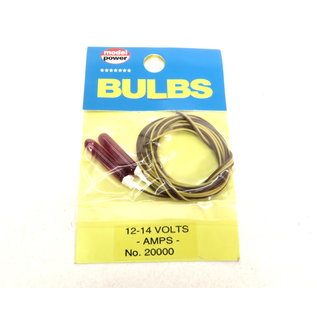 Model Power No.20000 Red Tubular Flasher Bulbs 2pc., 14V