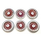 Model Engineering Works MS1001 McCoy Std Gauge Red Spoke Wheel Set, 6Pcs *Made to Order*