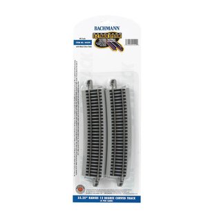 Bachmann 44509 33.25"R Curve 12 Degree 4Pcs, HO NS EZ Track