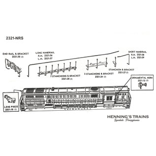 Henning's Parts 2321-NRS Trainmaster Refresh Kit, Railing Set, Lens, Horns
