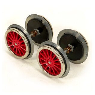 MTH 1134-255 MTH Driver Wheel & Axle Boss Set w/Tires, Ives 1134, Red