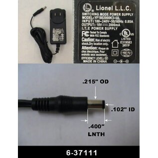 Lionel LionChief Wall-Pack Power Supply / 18v 2000mA 36W